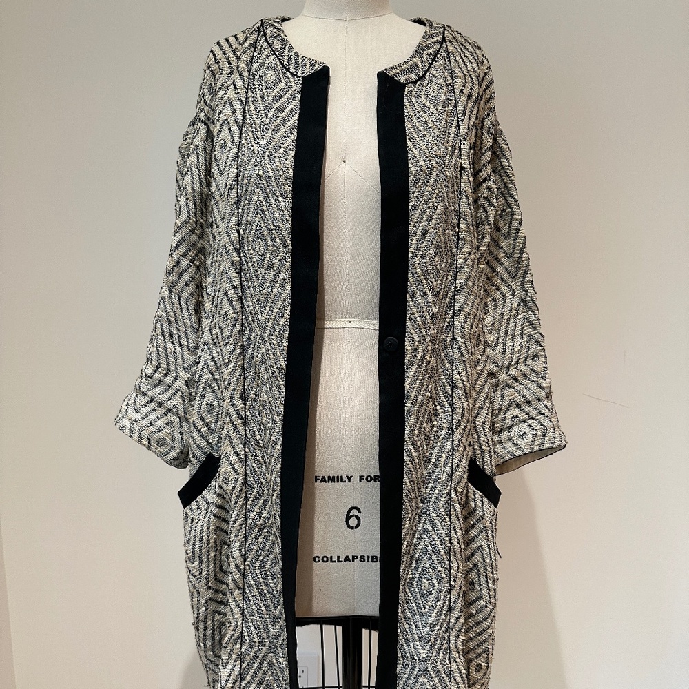 forte_forte Textured Linen Cotton Coatigan | Italian Designer | Size II